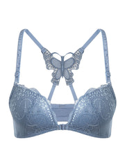 Lace Push Up Bra Embroidery Front Buckle Bra Women's Lingerie