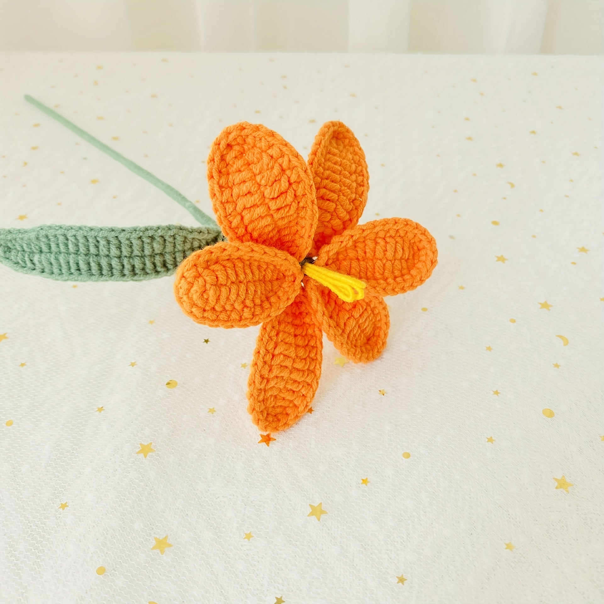 Crochet Blooming Tulip by Milk Cotton Yarn Forever Flower for Mother's Gift