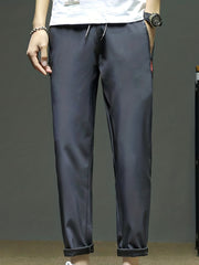 Men's Stretch Sports Drawstring Sweat Pants With Zipper