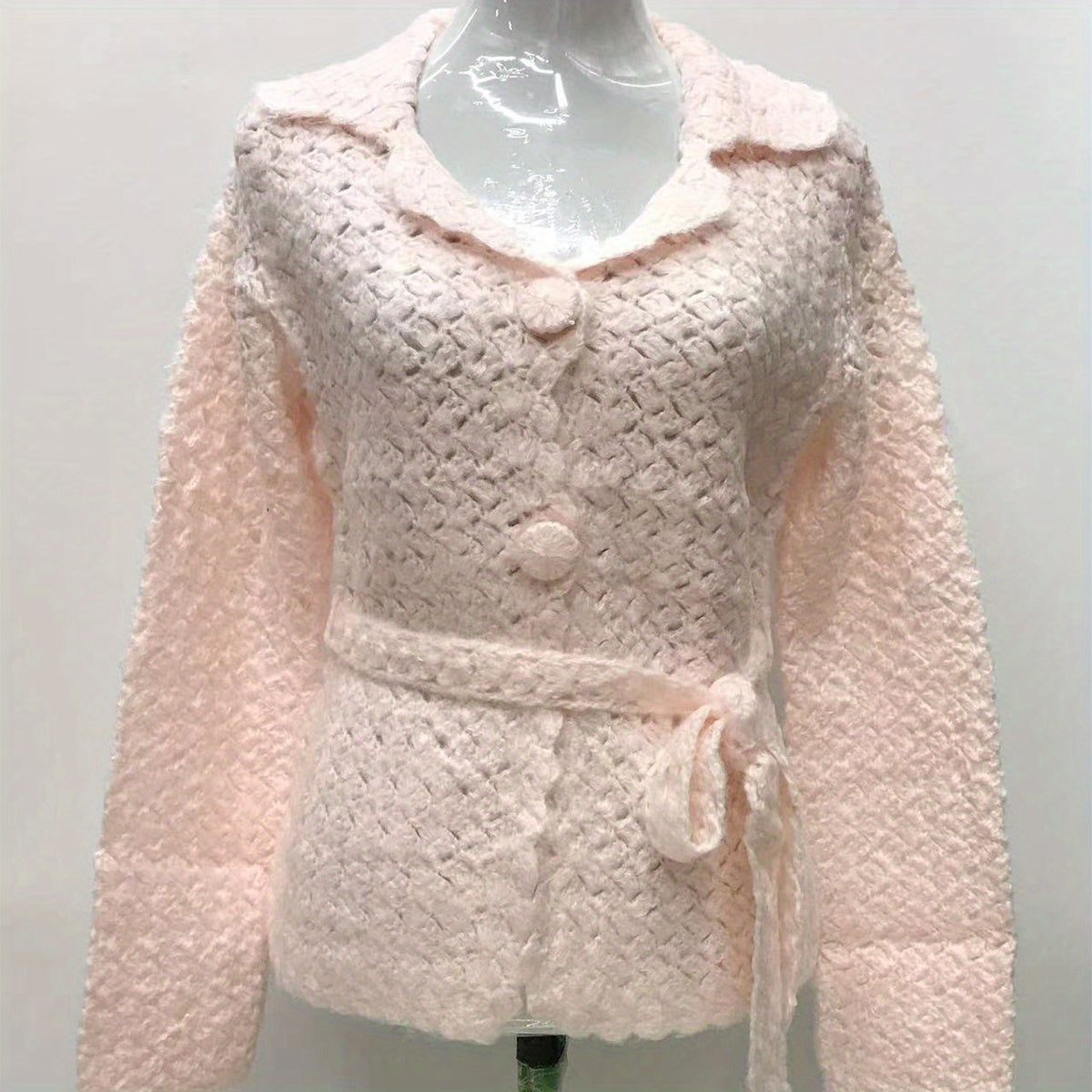 Long Sleeve Solid Knit Shawl Cape for Women