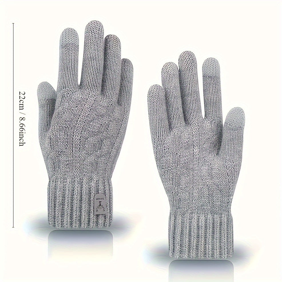 Winter Fleece Lined Warm Gloves Men Women Anti Slip Full Fingers Thermal