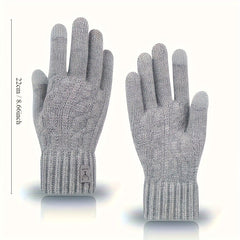 Winter Fleece Lined Warm Gloves Men Women Anti Slip Full Fingers Thermal