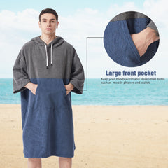Mutao Changing Robe With Hood Quick Dry Middle Length Sleeve Changing Towel