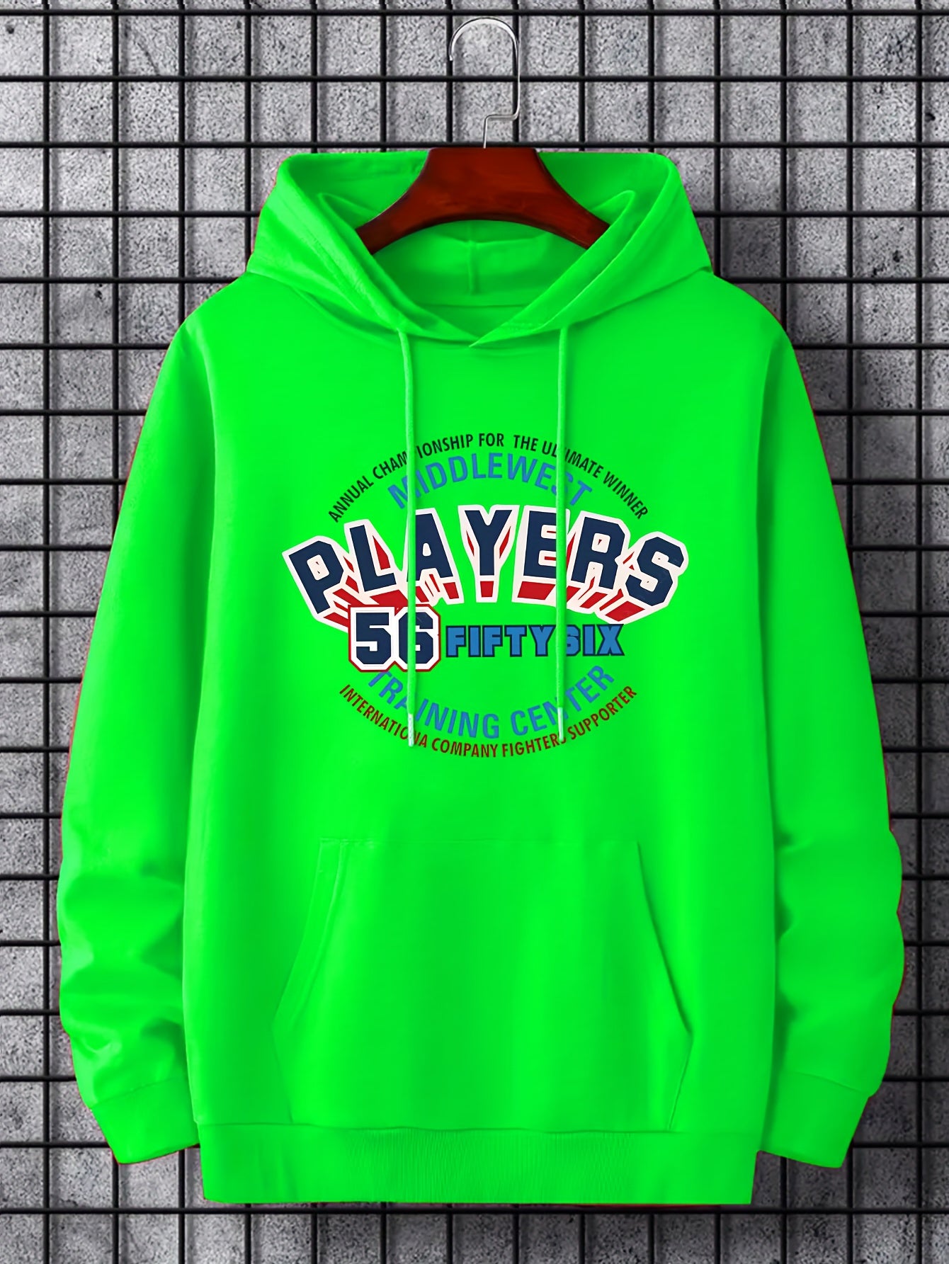 Men's Casual Print Hoodie Sweatshirt with Drawstring Hood
