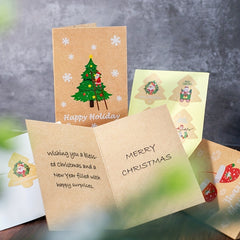 12pcs Christmas Greeting Card DIY Pendant Gift Card With Envelope