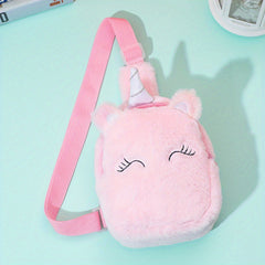 Kids Cartoon Plush Chest Bag Shoulder Bag Travel Backpack Girls