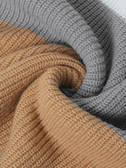 Casual Colorblock Sweater Round Neck Pullover Jumper