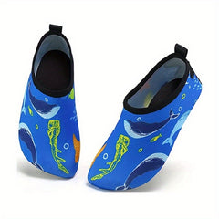 Cartoon Fish Print Water Shoes Kids Anti Skid Quick Drying Barefoot