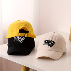 Boys Casual Thin Cap With HEY Embroidery - Baseball Cap