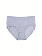4 Pack Plus Size Panties Set Women's Plus Size Mid Waisted Soft & Breathable
