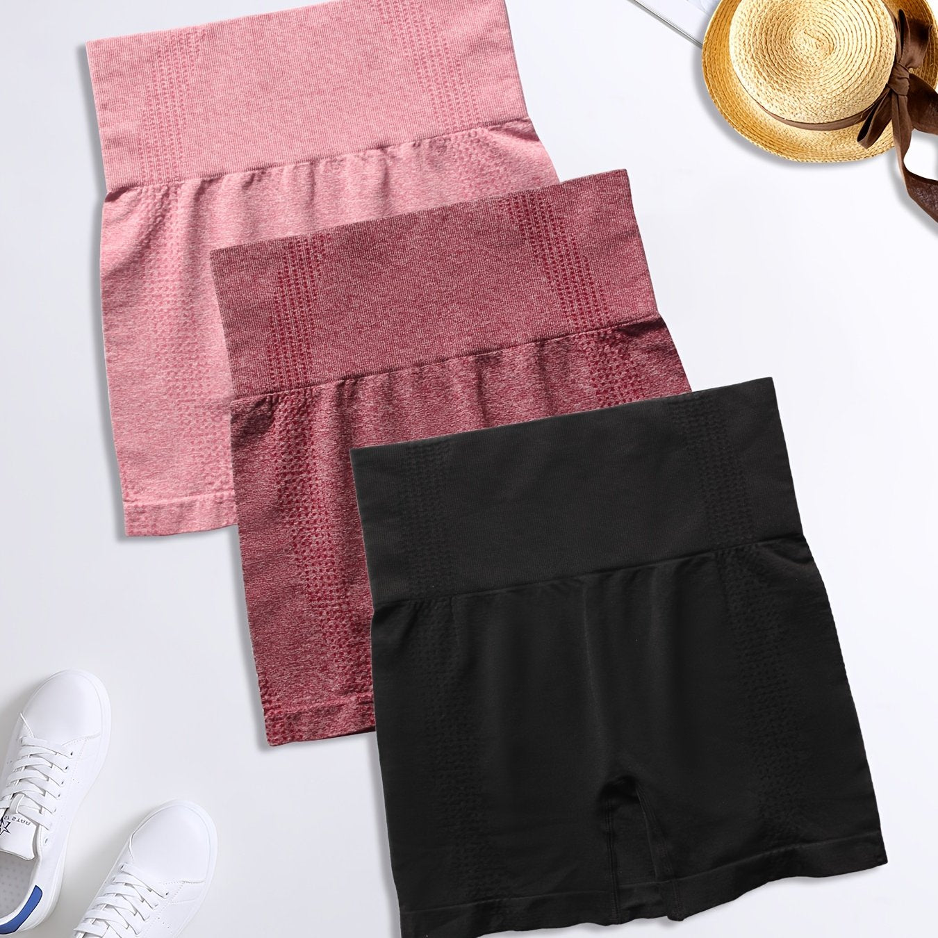 3pcs High Elastic Yoga Shorts Butt Lift Tight Sports Shorts