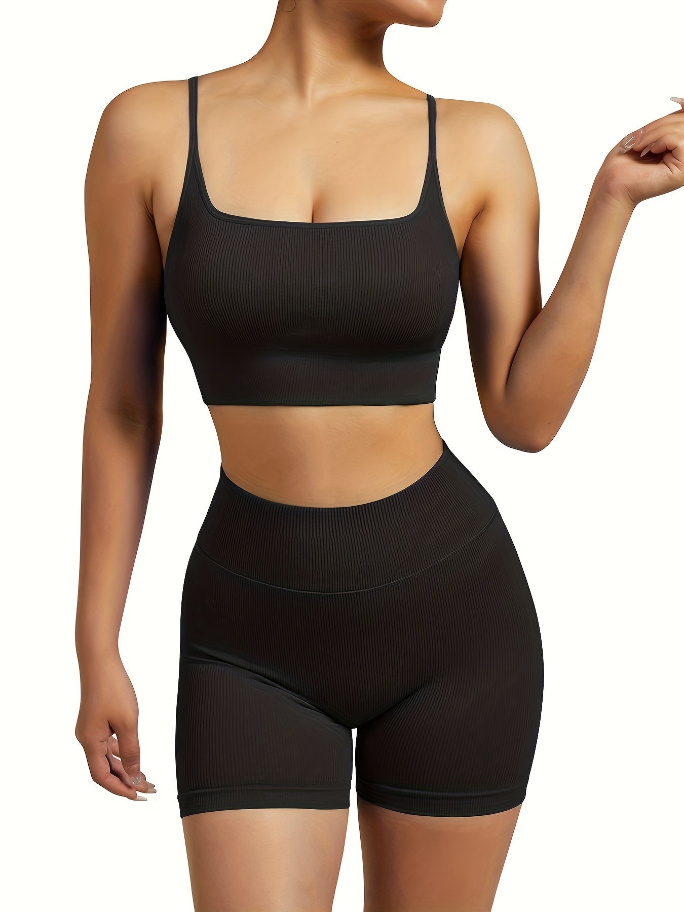 Criss Cross Straps Top & Running Short Set - Women's Activewear