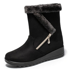 Women's Winter Snow Boots Faux Fur Lined Slip On Mid Calf Boots