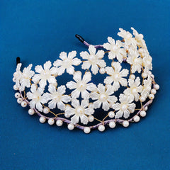 Faux Pearl Flower Headband Bridal Wedding Hair Accessory