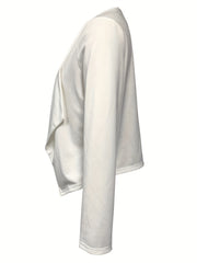Long Sleeve Open Front Casual Jacket Women's Clothing