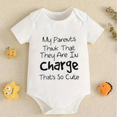 Funny Letter Print Cotton Onesie Romper for Kids