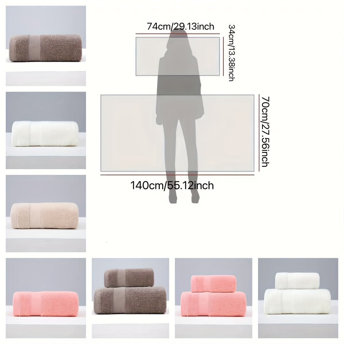 Coral Fleece Towel Set - Soft and Absorbent - 2pcs Bath Towel Set