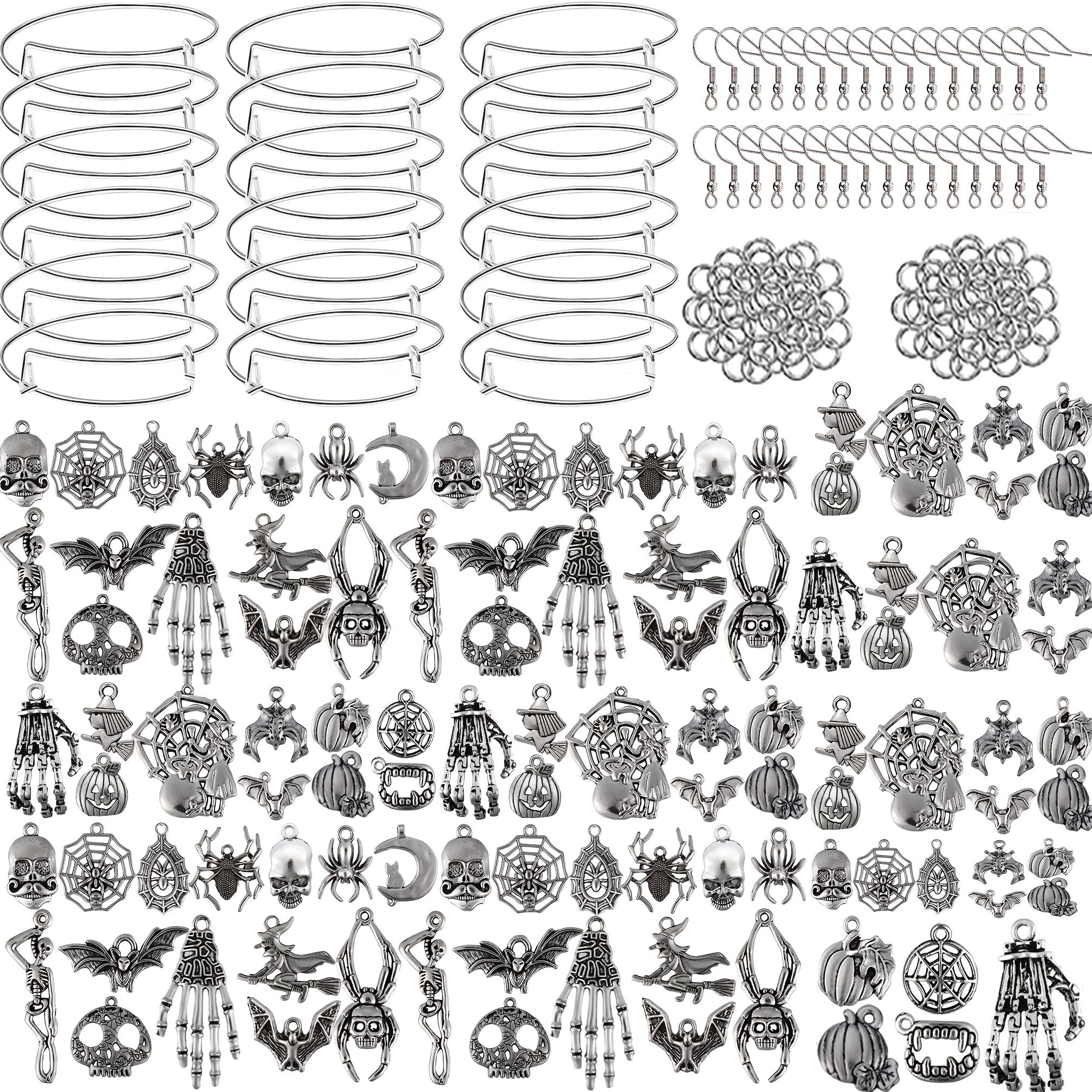 110pcs Halloween Charms Pendant DIY Set With Adjustable Bracelet