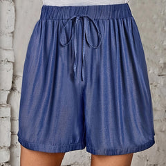 Solid Drawstring Waist Shorts for Spring & Summer