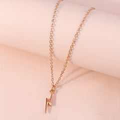 Stylish Golden Lightning Pendant Necklace for Her
