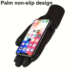 Men's Warm Velvet Cycling Gloves Anti-slip Touch Screen