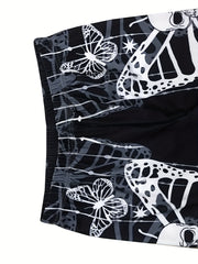 Butterfly Print Skinny Leggings Stretchy Casual Leggings Women's Clothing