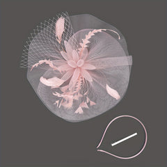 Polyester Fascinator Hat with Feather Detail for Women Party