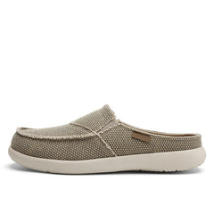Men's Canvas Slip On Mules Lightweight Comfortable Open Back Shoes