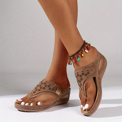 Women's Wedge Flip Flops Arch Support Non Slip Sandals
