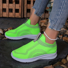 Women's Breathable Knit Sneakers Slip On Shoes Lightweight Low Top Walking Shoes