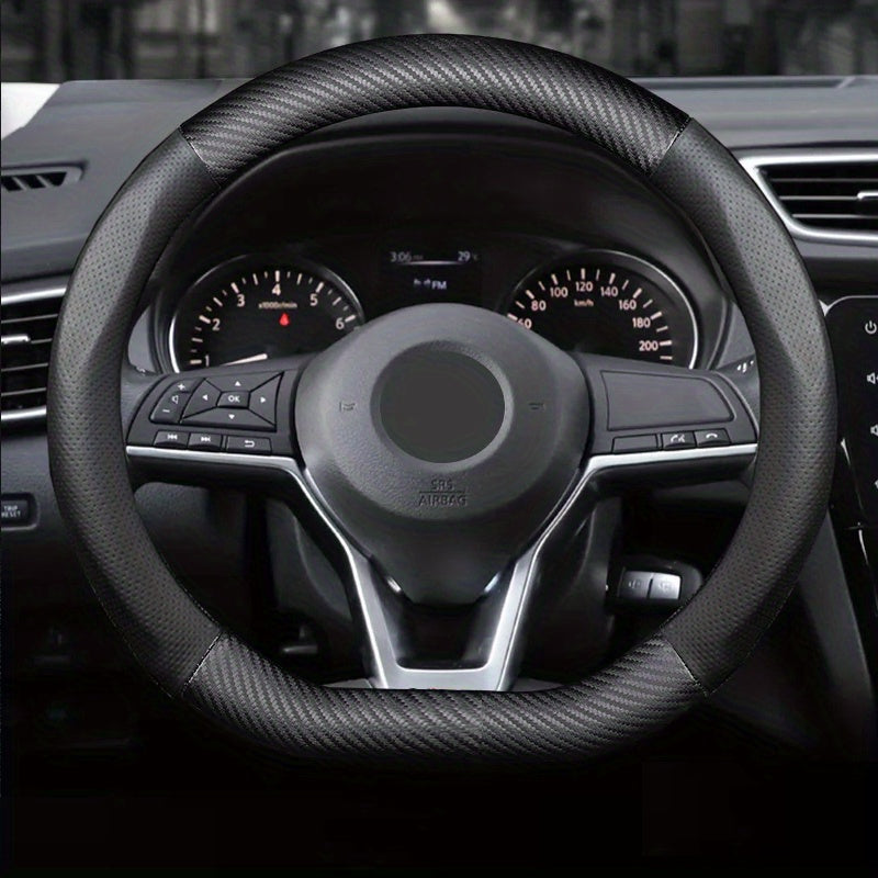 Matte Carbon Fiber Grain Steering Wheel Cover