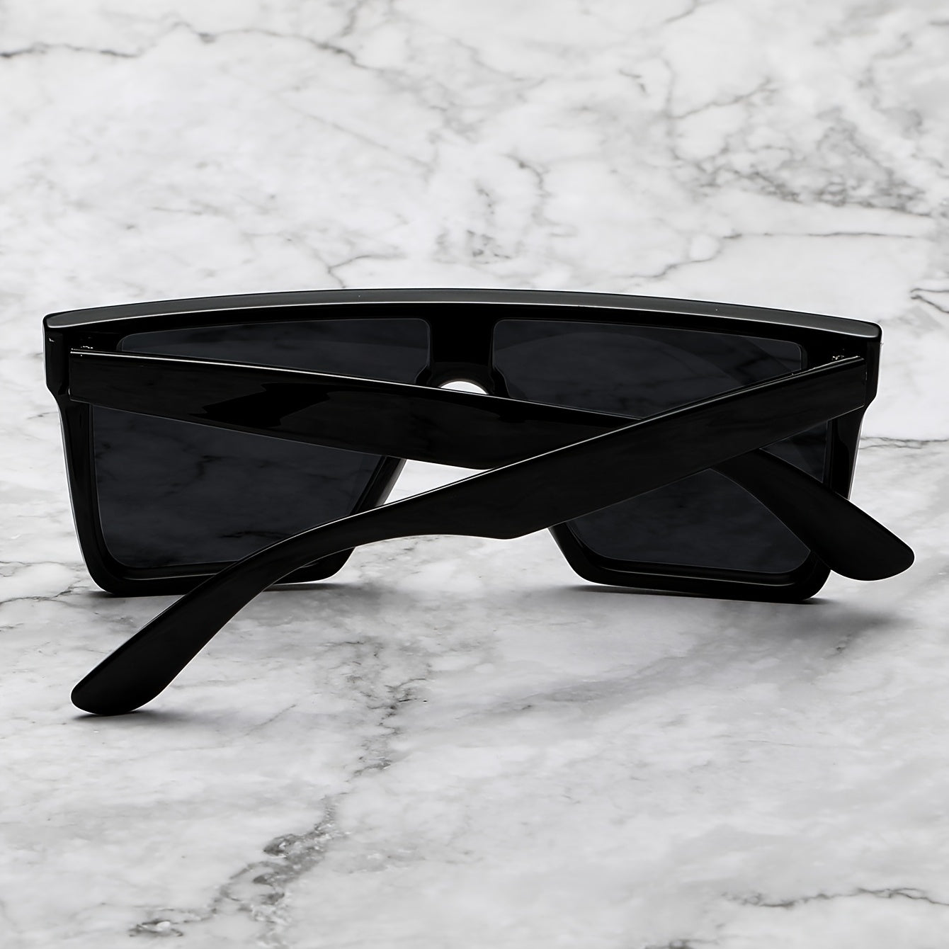 Men's Oversized Flat Frame Square Sunglasses