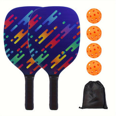 Wooden Pickleball Paddles Set with 2 Rackets, 4 Balls, and Bag