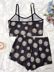 Floral Print Pajama Set Cami Top & Shorts Women's Sleepwear