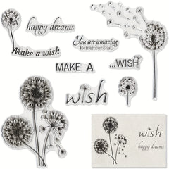 Dandelion Flowers Clear Stamps for Card Making DIY Scrapbooking
