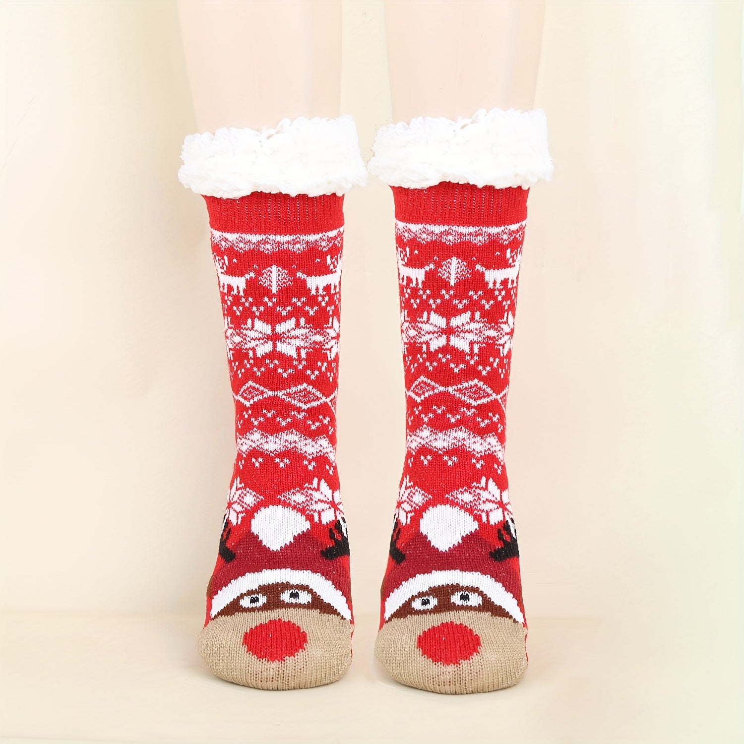 Warm Fuzzy Gripper Slipper Socks Cozy Sleep Winter Socks