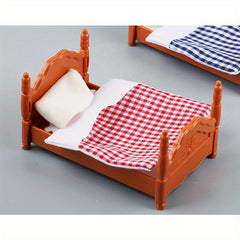 Dollhouse Miniature Furniture Bunk Bed Scene Accessories Toys