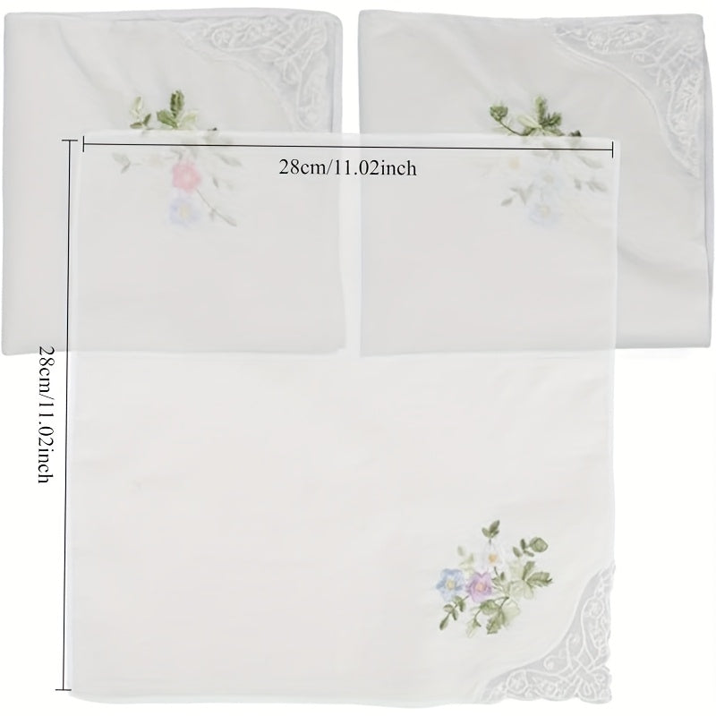 Embroidery Lace Handkerchiefs Set of 6 for Men and Women
