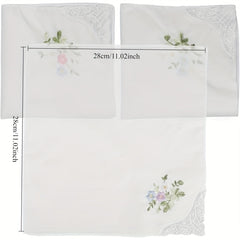 Embroidery Lace Handkerchiefs Set of 6 for Men and Women