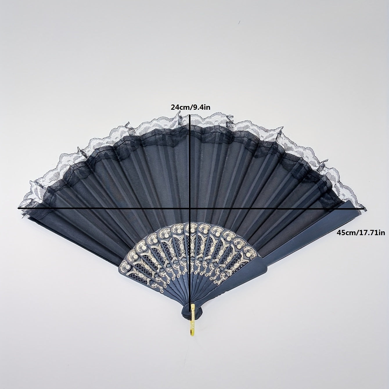 Lace Mesh Folding Fan Silky Fan For Dance Performance
