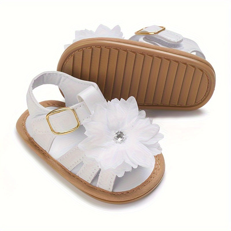 Baby Girls Flower Sandals - Breathable Non-slip Summer Shoes