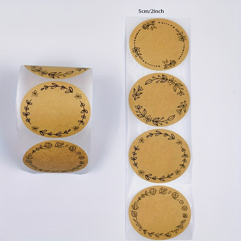 250 2in Brown Paper Thank You Sticker Seal Label