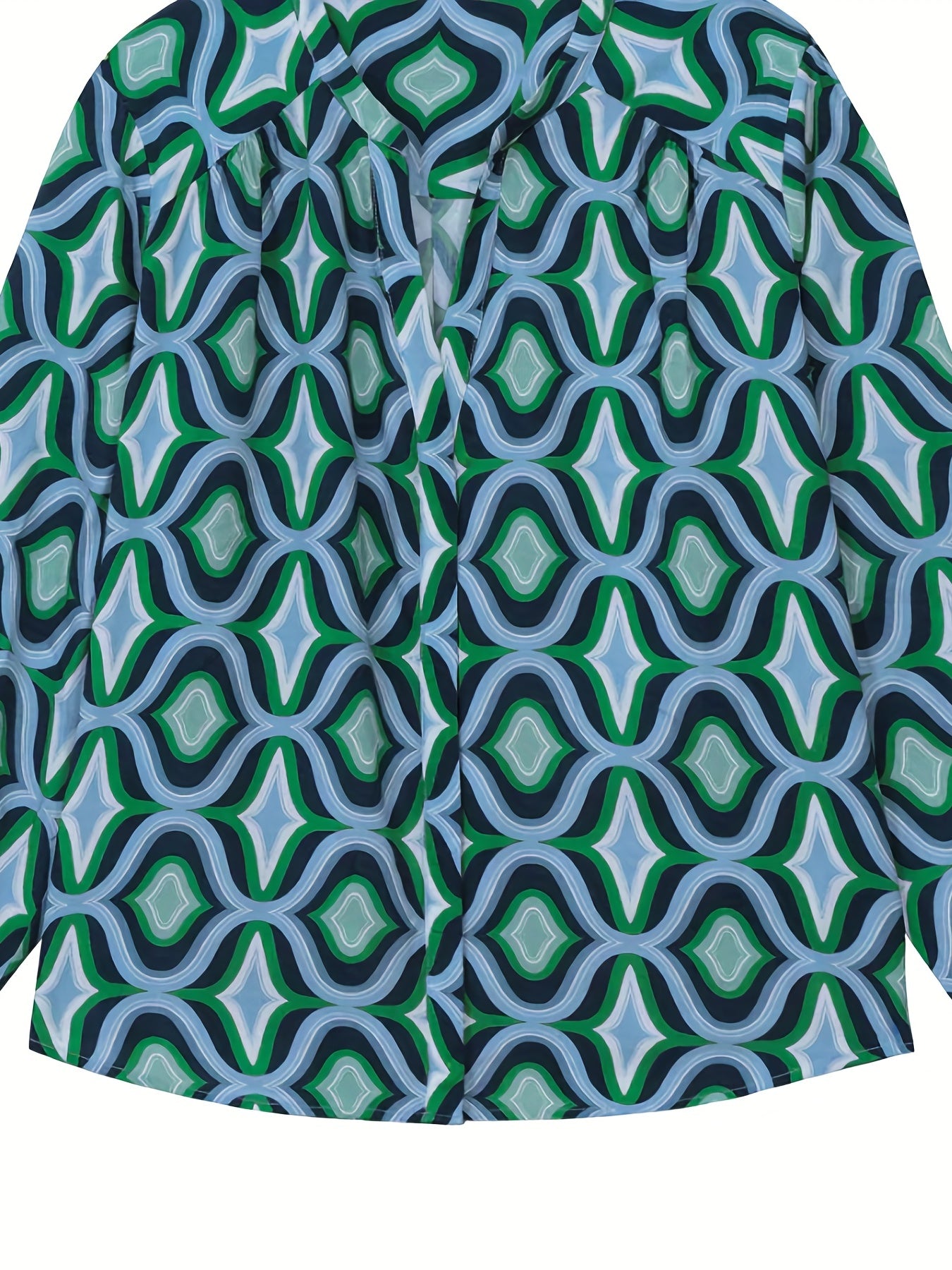 Geometric Print Long Sleeve Blouse