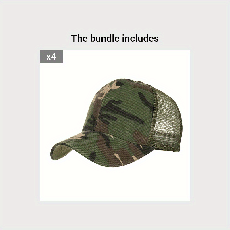 Breathable Camo Trucker Hat for Outdoor Sports and Activities