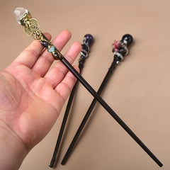 Natural Crystal Wand Cosplay Halloween Scepter Witch Cane Gift