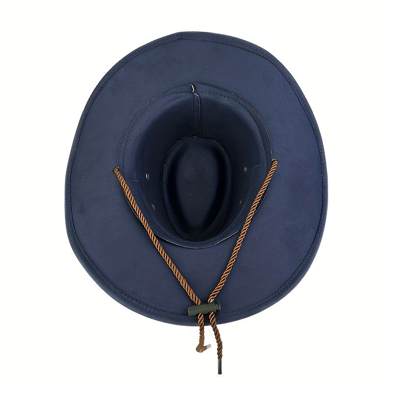 Breathable Sunshade Suede Western Cowboy Hat for Outdoor Activities