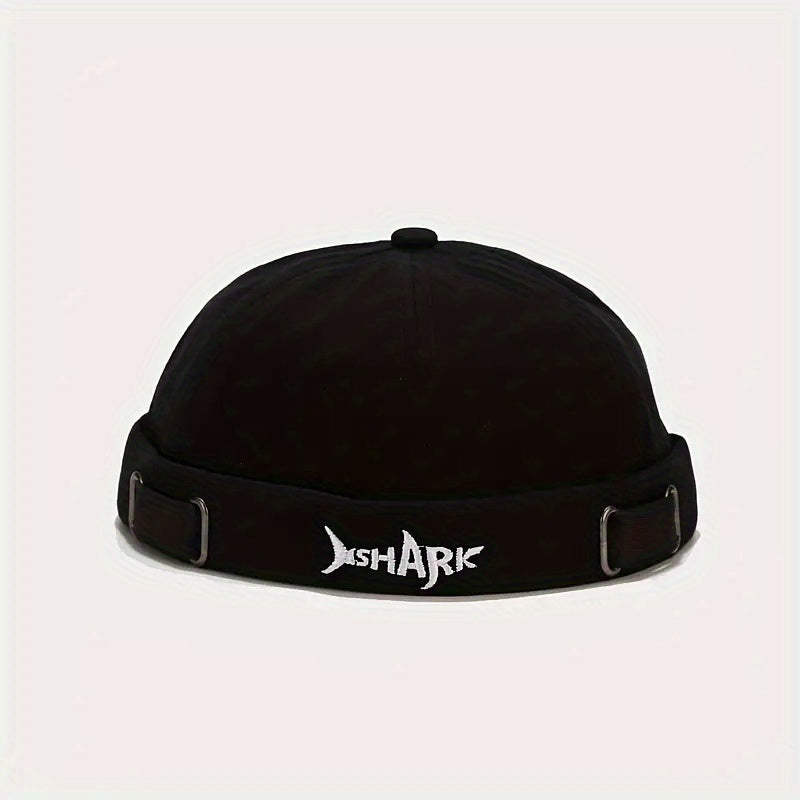 Shark Embroidery Docker Cap Vintage Beanie Lightweight Docker Hats