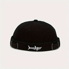 Shark Embroidery Docker Cap Vintage Beanie Lightweight Docker Hats