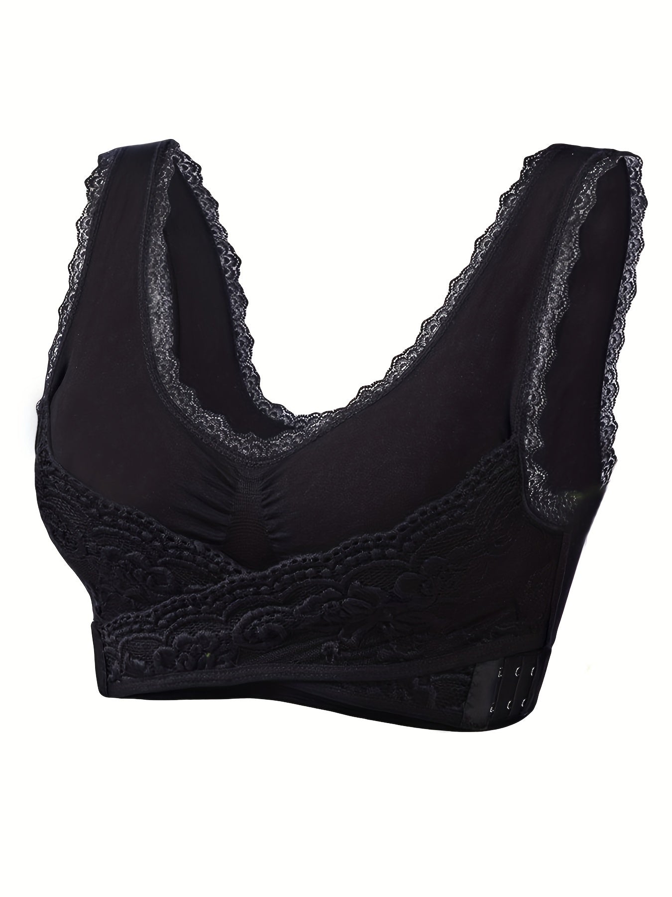 Lace Wireless Sports Bra Criss Cross Side Buckle Tank Bra