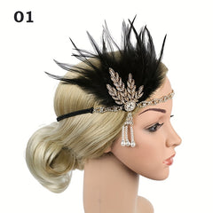 Vintage Feather Headband Stage Show Masquerade Headwear